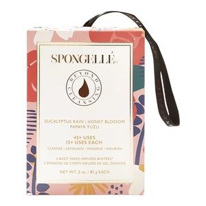 2/$35 Body Buffer Trio Set: Eucalyptus Rain, Honey Blossom, and Papaya Yuzu.